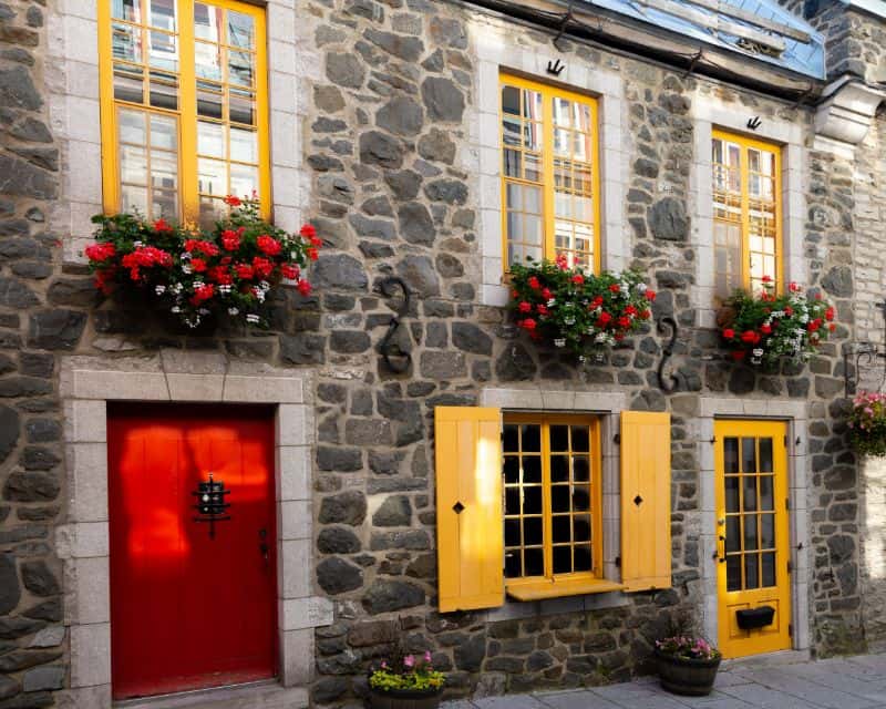 Beautiful stone heritage house in Quebec.